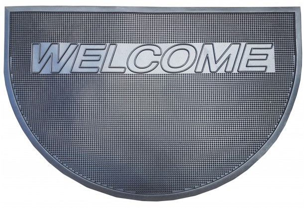 Коврик придверный резиновый полукруглый Welcome 60x90 см