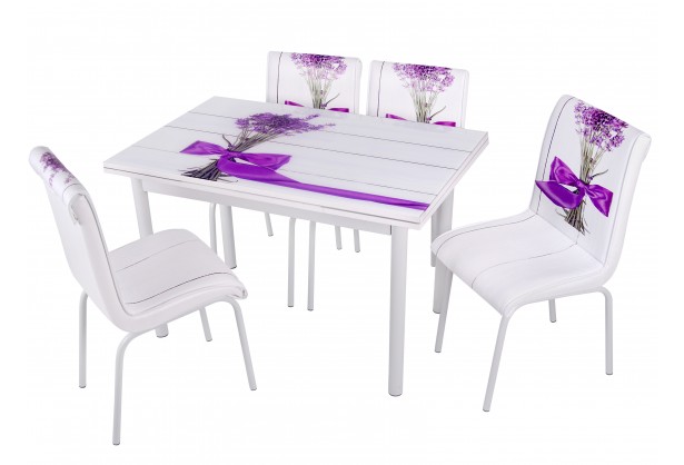 Комплект обеденной мебели Базилик (раскладной стол 110*70 см и 4 стула)
