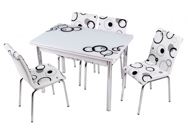 Комплект обеденной мебели Эллипс (раскладной стол 110*70 см и 4 стула)