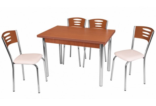 Комплект обеденной мебели Грецкий Орех (раскладной стол 110*70 см и 4 стула)