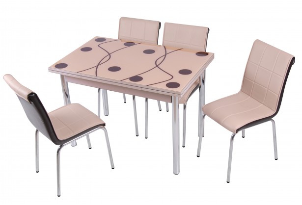 Комплект обеденной мебели Капучино (раскладной стол 110*70 см и 4 стула)