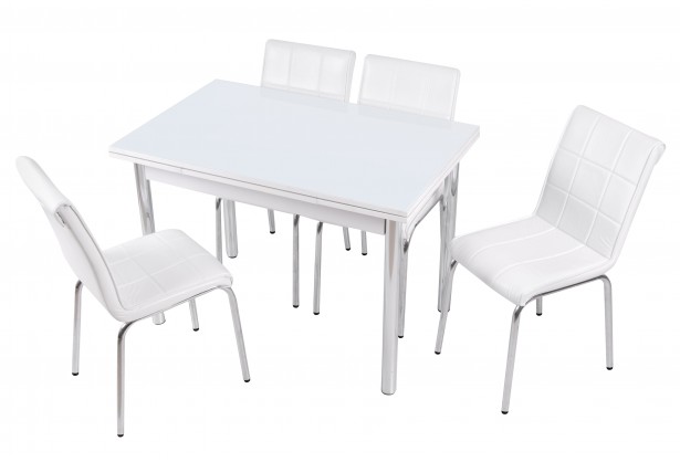 Комплект обеденной мебели Кристалл (раскладной стол 110*70 см и 4 стула)