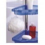 Полка для ванной на 4 яруса угловая Prima Nova N17, Прозрачно-синий 