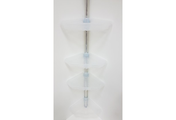 Полка для ванной на 4 яруса угловая Prima Nova N17, Прозрачно-натуральный